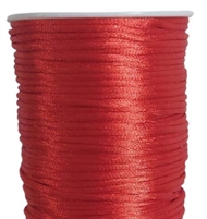 50 m. rød satin tråd - 2 mm.